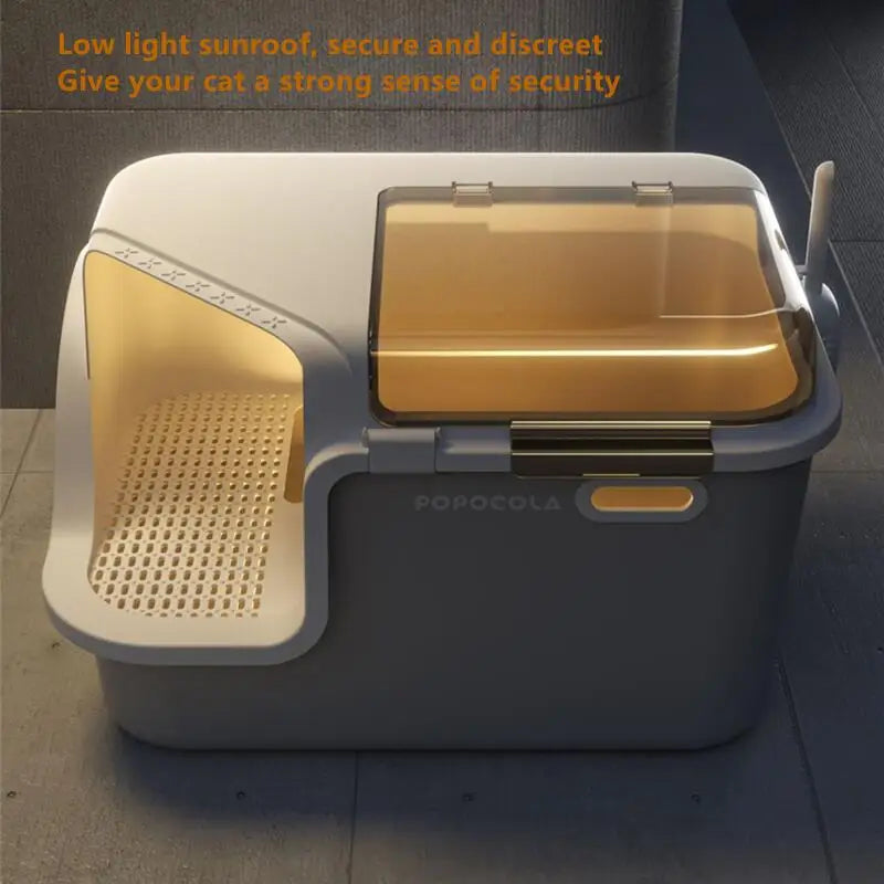 Geräumiges Katzenklo mit Korridor